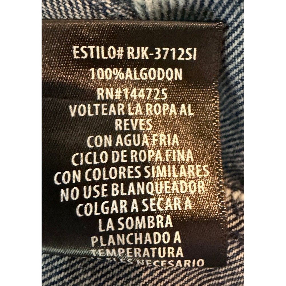 American Bazi Womens Distressed Denim Jacket Medium Wash Longline RJK-3712SI M - Picture 5 of 6